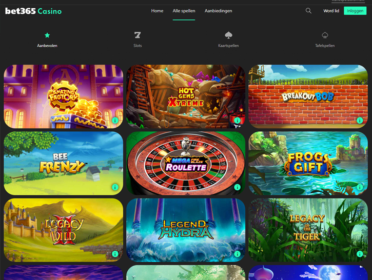 Spellen van Bet365 in 2023