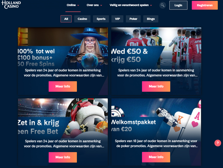 Bonussen van Holland Casino Online in 2024