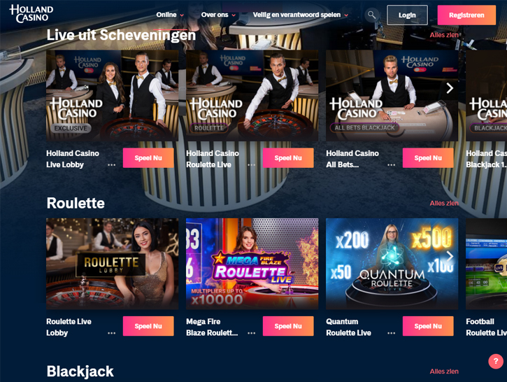 Live casino van Holland Casino Online in 2022