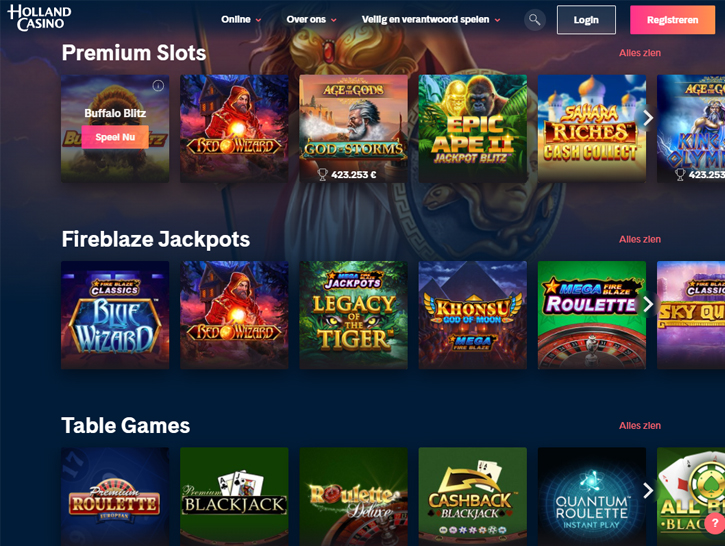 Spellen van Holland Casino Online in 2023