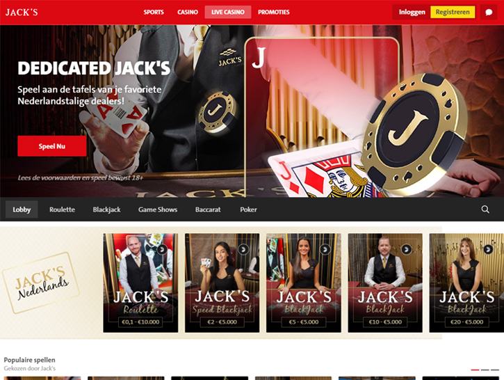 Live casino van Jack's Casino & Sports in 2023