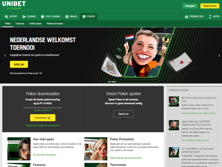 Poker van Unibet in 2024