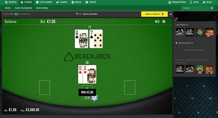 Gratis of met echt geld blackjack online spelen