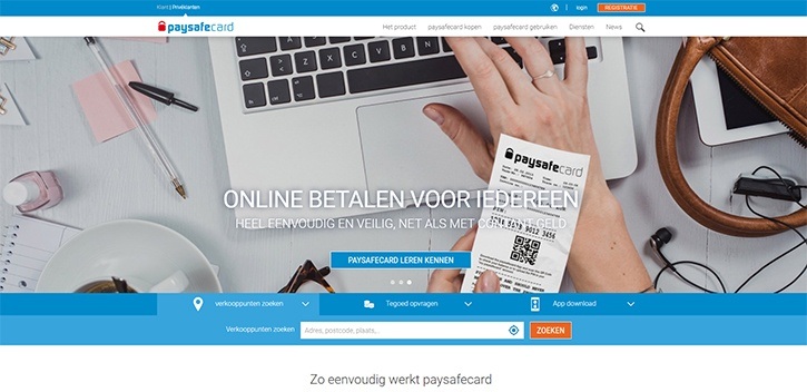 De website van PaySafeCard om te storten bij een online casino De website van PaySafeCard om te storten bij een online casino