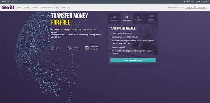 De website van Skrill om te storten bij een online casino De website van Skrill om te storten bij een online casino